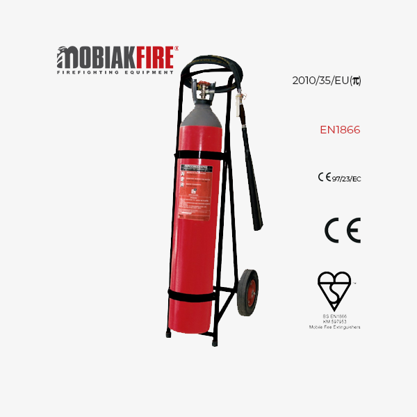 Trolley 30kg CO₂ Fire Extinguisher – Mobiak
