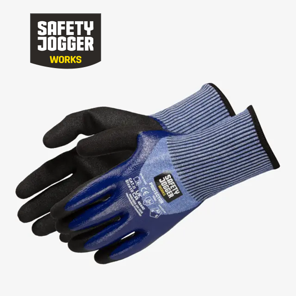 Cut resistant HPPE (high performance polyethylene) glove with double nitrile coating