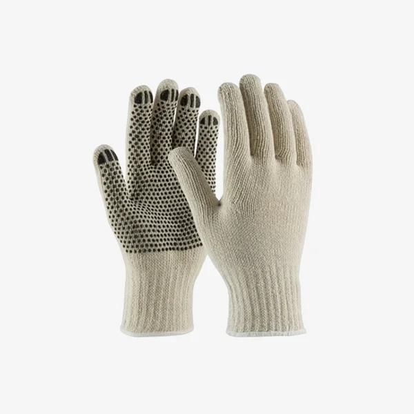PVC Polka Dotted Knit Cotton Work Gloves