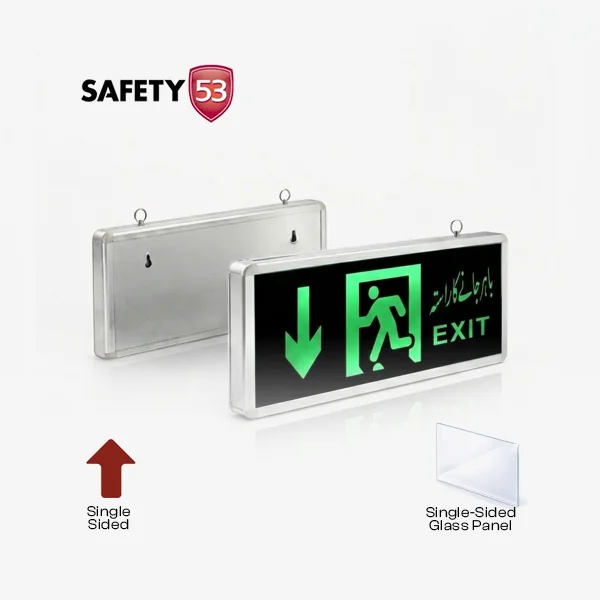 Single Side Exit Light – Green EXIT Display with Down Arrow