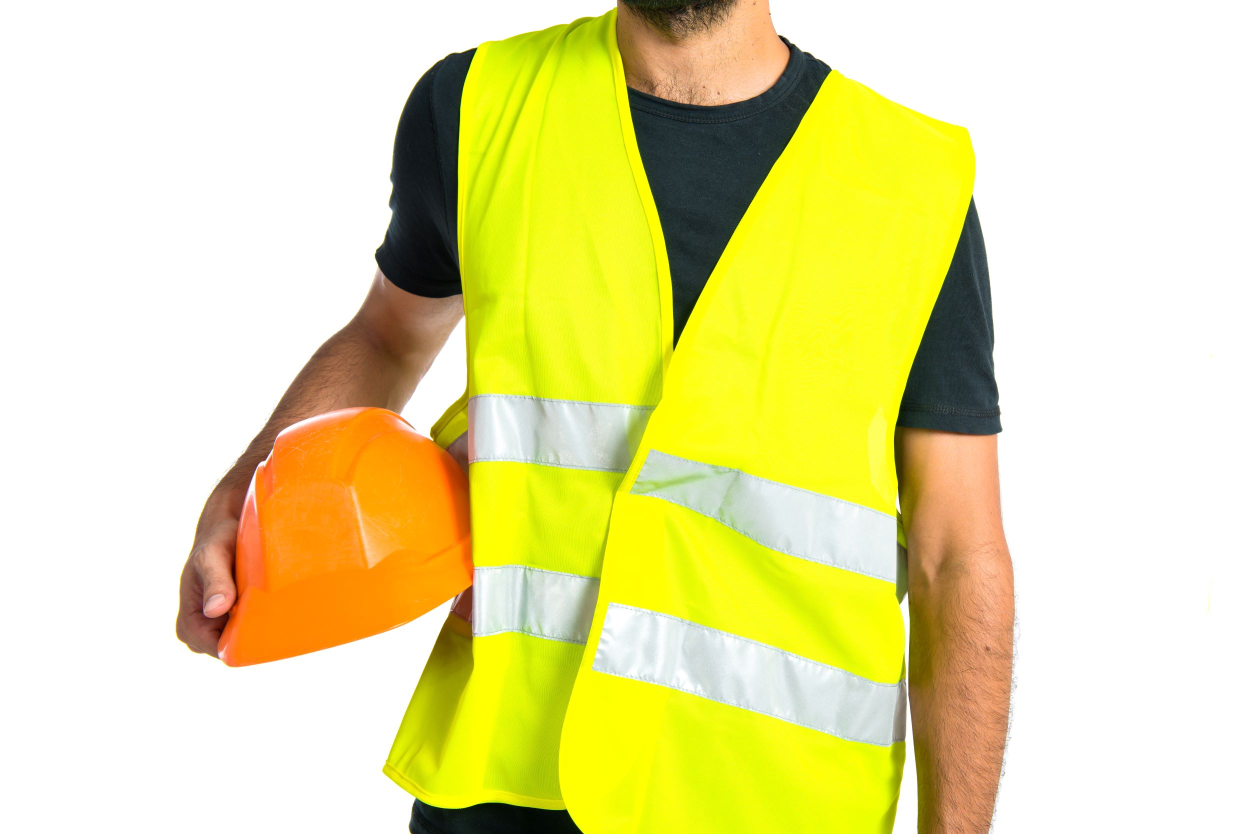 Construction worker wearing safety clothing