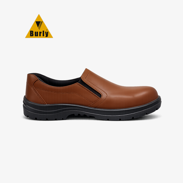 Safety Shoes Slip On 106 Brown Burly