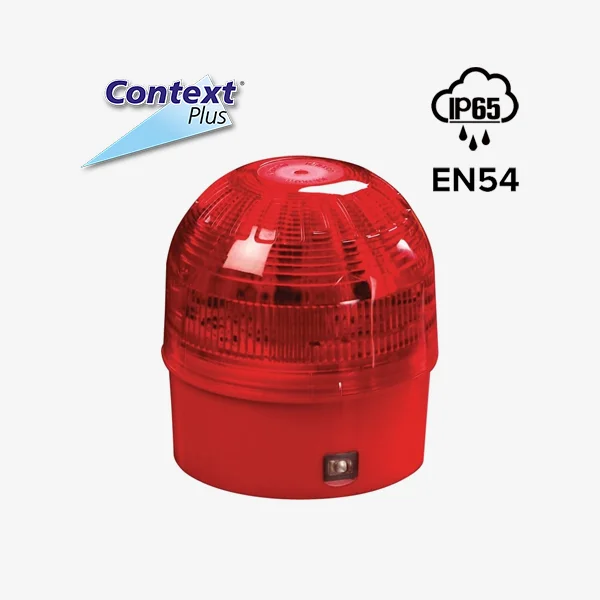 Addressable loop powered Open Area Beacon Red Lens with Isolator IP65