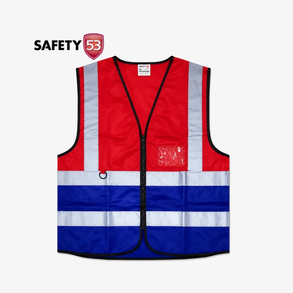 Safety Vest With Pocket (Red & Blue)