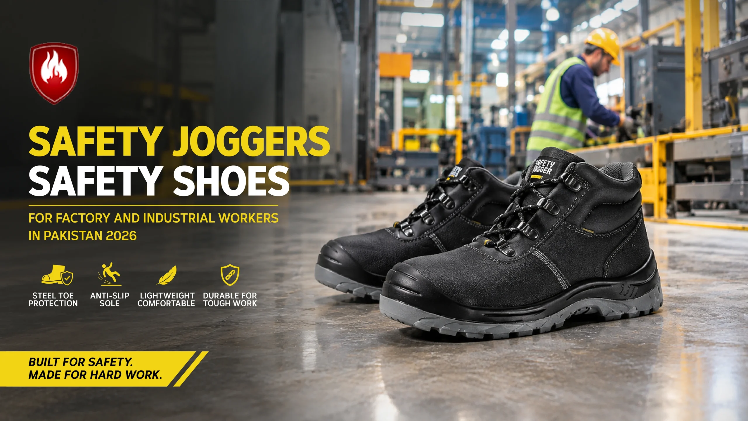 Safety Joggers safety shoes for factory and industrial workers in Pakistan 2026