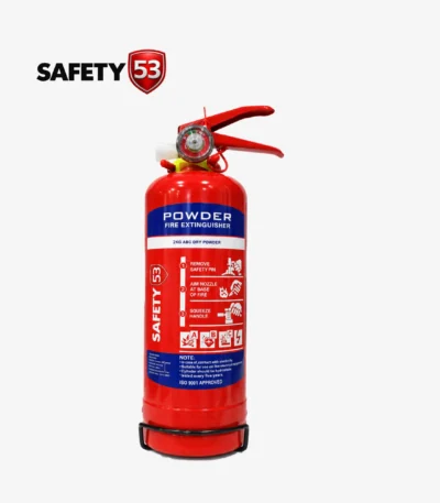 Safety 53 2kg DCP fire extinguisher for retail shops and vehicles in Pakistan.