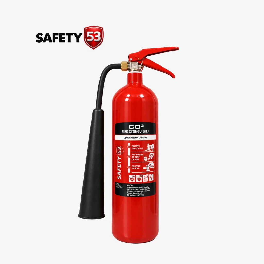 Safety 53 3kg carbon dioxide fire extinguisher for electrical fires in Pakistan.