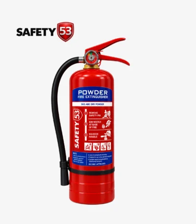 Safety 53 5kg ABC fire extinguisher with heavy duty wall bracket in Pakistan.