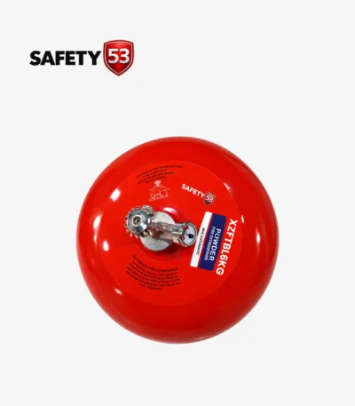 Safety 53 automatic fire extinguisher top assembly with pressure gauge and discharge nozzle.